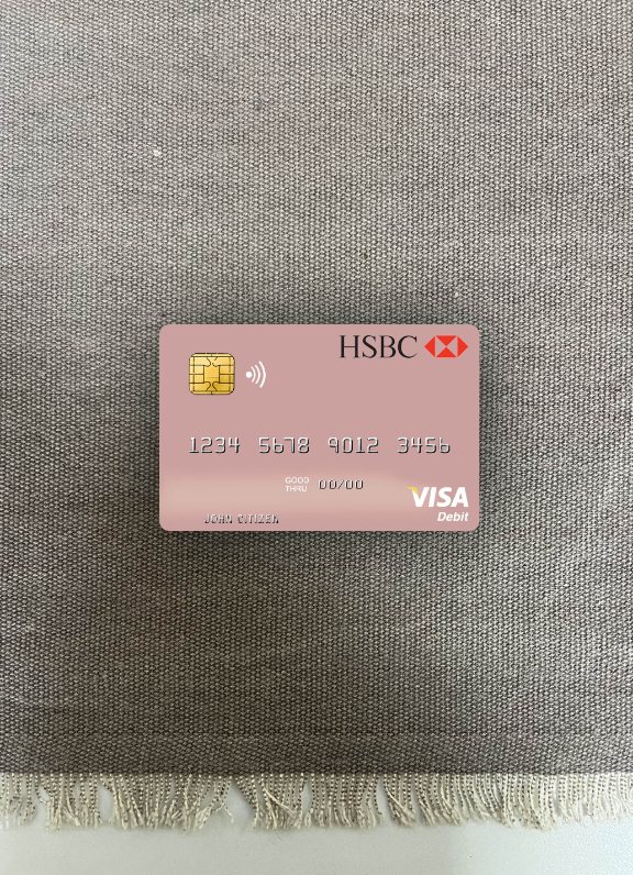 Download Turkey HSBC Bank visa debit card photolook front Photoshop template